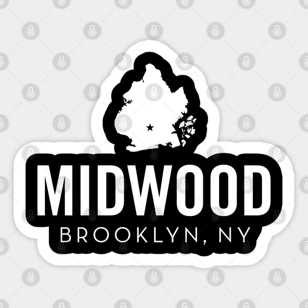 Midwood (white) Sticker by Assertive Shirts